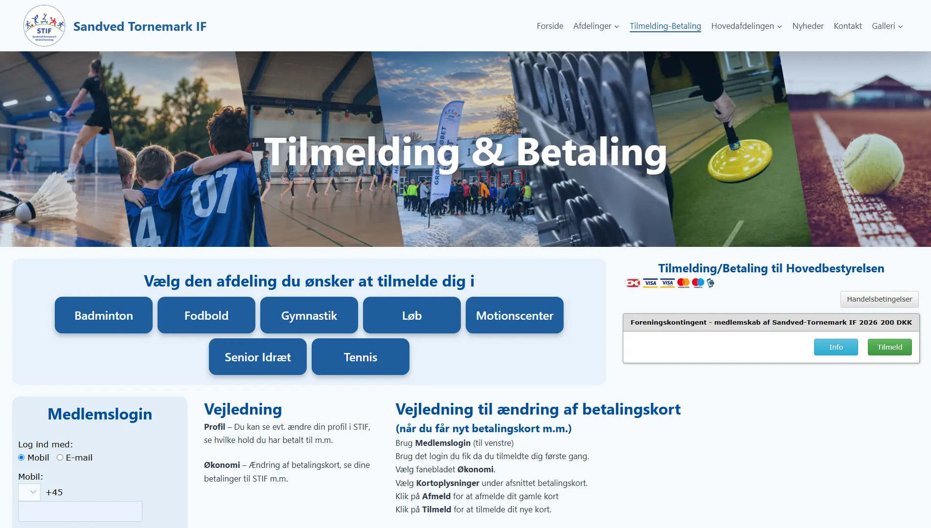 Tilmelding og betaling